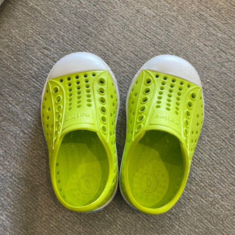 Lime green toddler native shoes